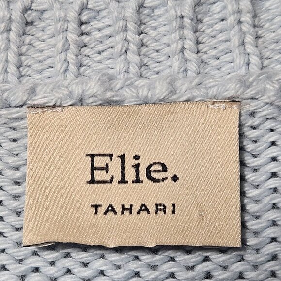 Elie Tahari Women’s Cardigan M Light Blue Knit Button Sweater Minimal Soft Luxe - Picture 3 of 14